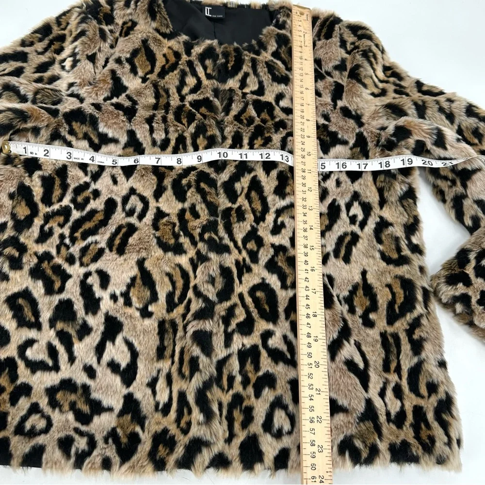 Love Token Faux Fur Jacket Women’s S Cheetah Leopard Short Coat Mob Wife Party - Picture 10 of 13